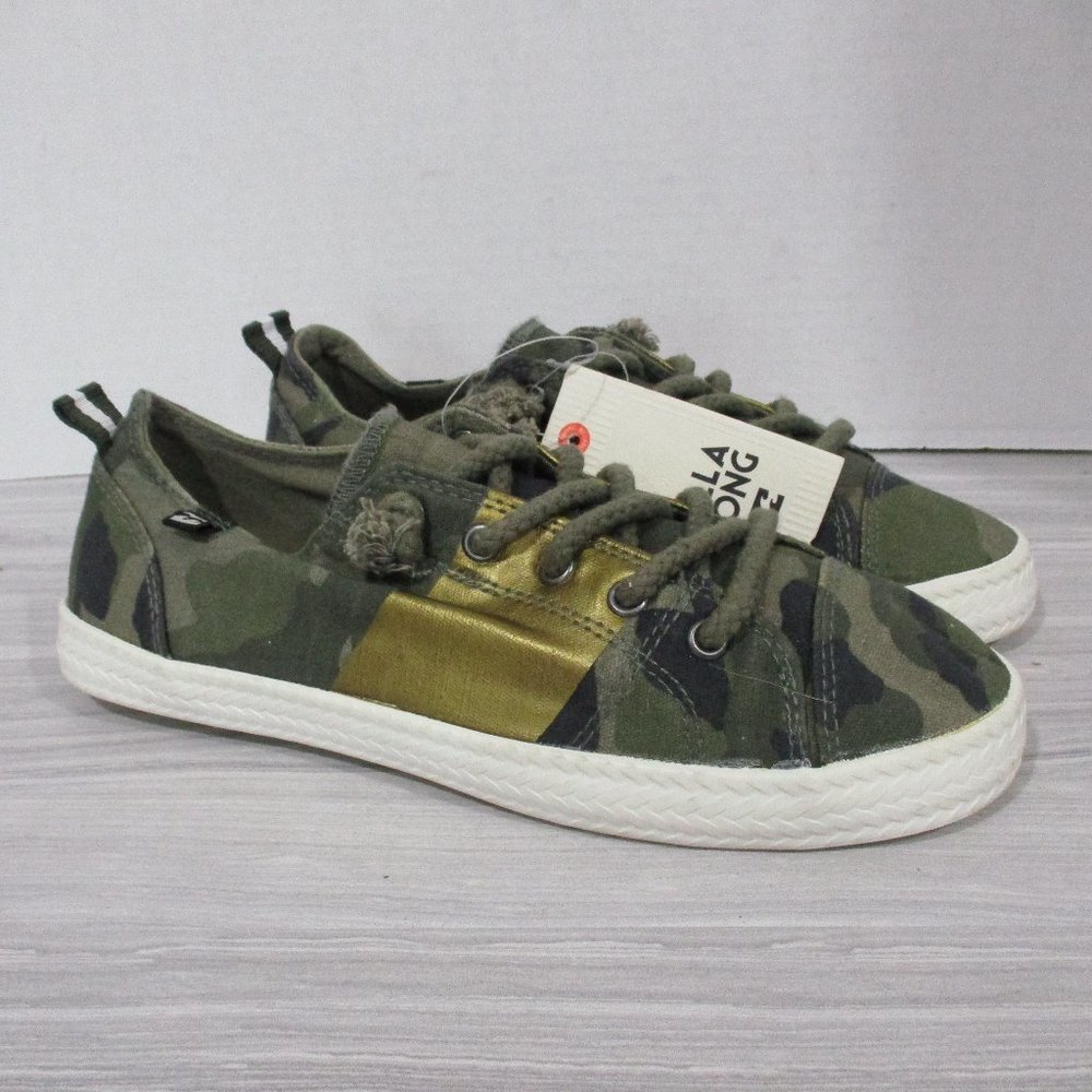 NWT! BILLABONG MARINA CAMO CANVAS SNEAKERS SIZE 6/37